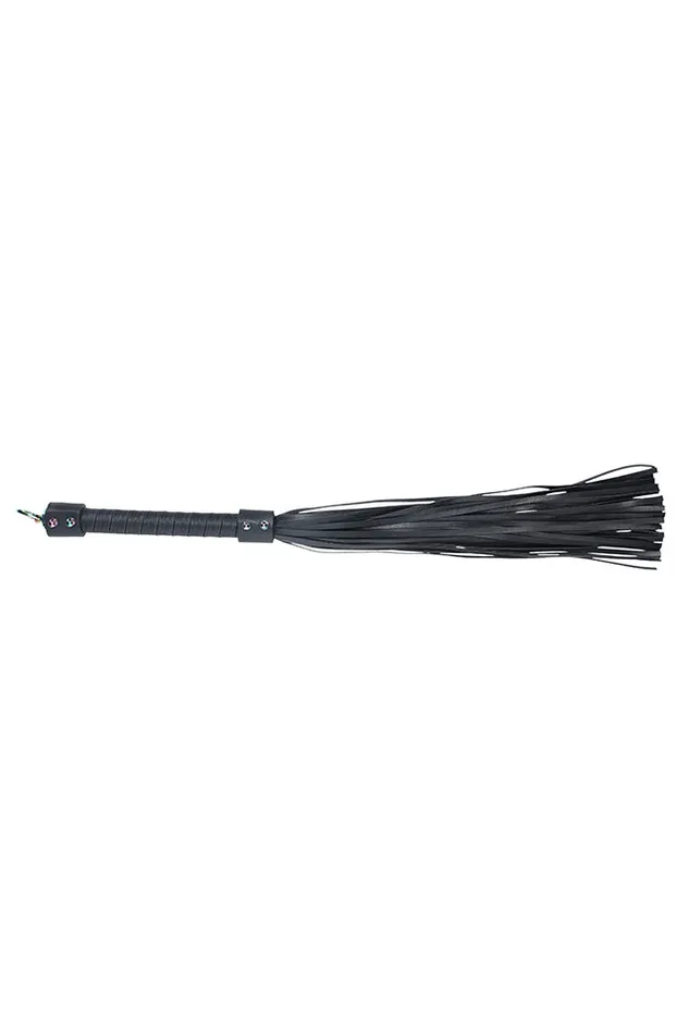 Shots Toys Anal Ouch International Venice Collection Flogger BlackIridescent