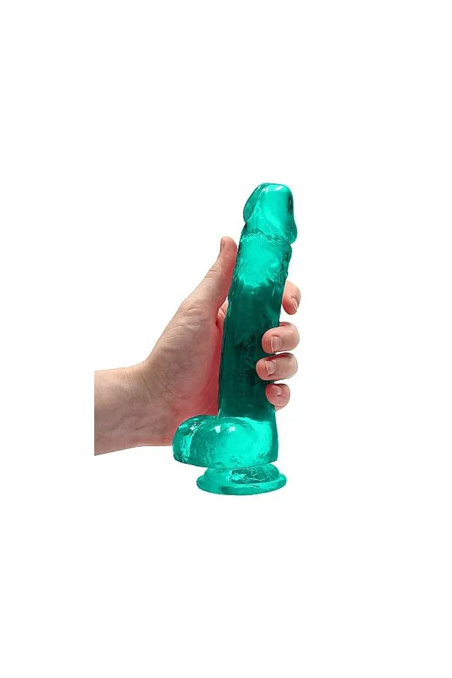 Shots Toys Dildos Shots Toys RealRock 8 Crystal Clear Dildo with Balls Assorted Colors