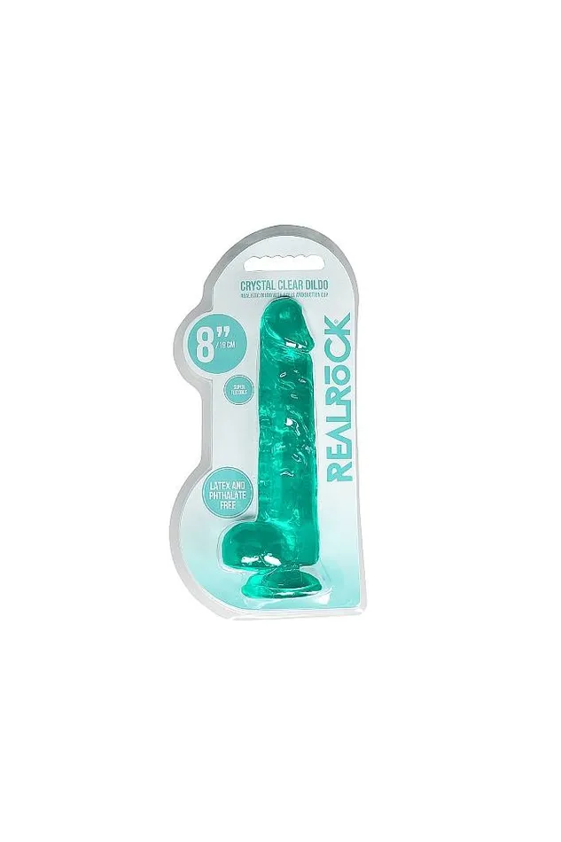Shots Toys Dildos Shots Toys RealRock 8 Crystal Clear Dildo with Balls Assorted Colors