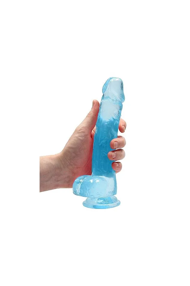 Shots Toys Dildos Shots Toys RealRock 8 Crystal Clear Dildo with Balls Assorted Colors
