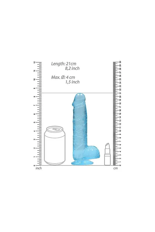 Shots Toys Dildos Shots Toys RealRock 8 Crystal Clear Dildo with Balls Assorted Colors