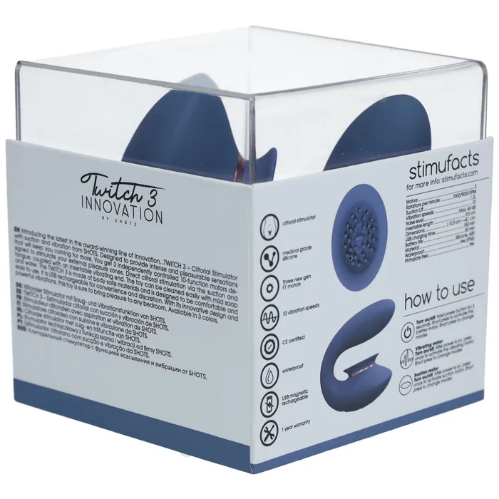 Shots Twitch 3 BlueGrey Shots Toys Vibrators