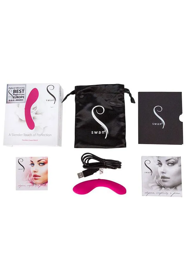 Swan Mini Swan Vibrating Wand Pink BMS Vibrators
