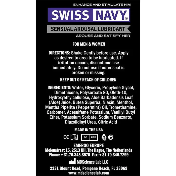 Swiss Navy Arousal Lubricant Swiss Navy Lubricants