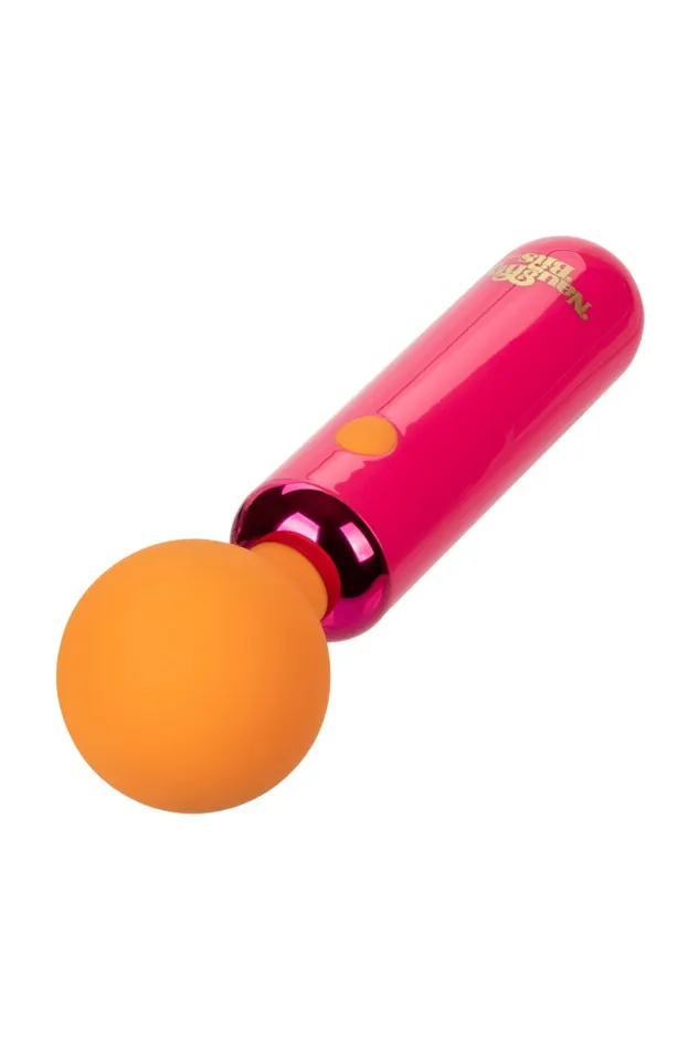 Vibrators Cal Exotics Cal Exotics Naughty Bits Home Cumming Queen Vibrating Mini Wand PinkOrange