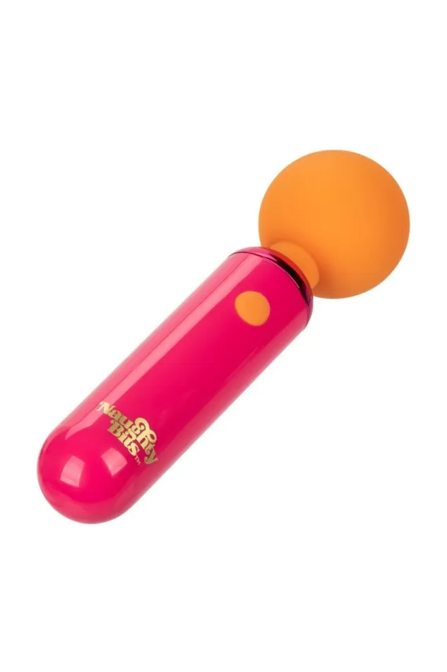 Vibrators Cal Exotics Cal Exotics Naughty Bits Home Cumming Queen Vibrating Mini Wand PinkOrange