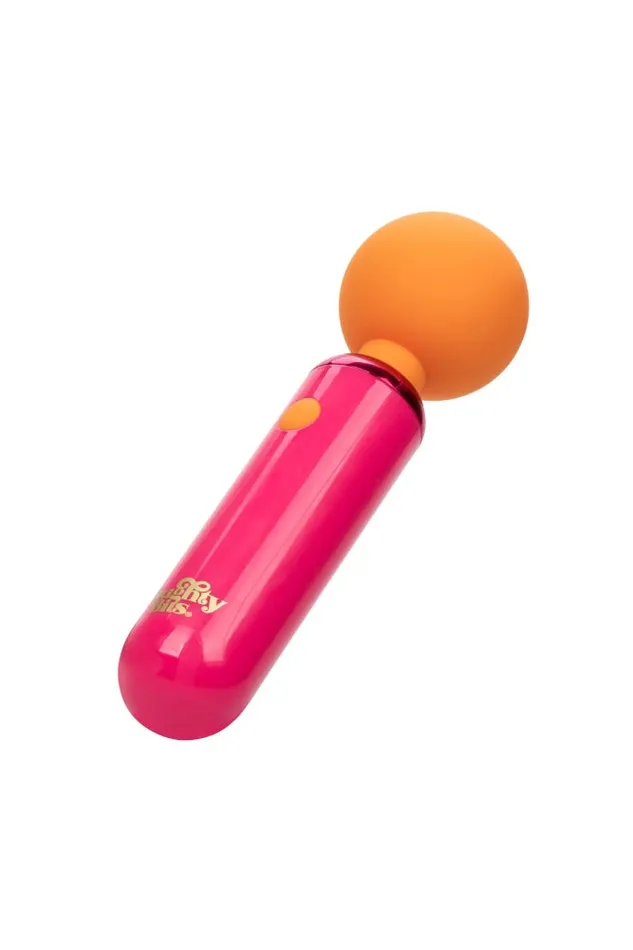 Vibrators Cal Exotics Cal Exotics Naughty Bits Home Cumming Queen Vibrating Mini Wand PinkOrange
