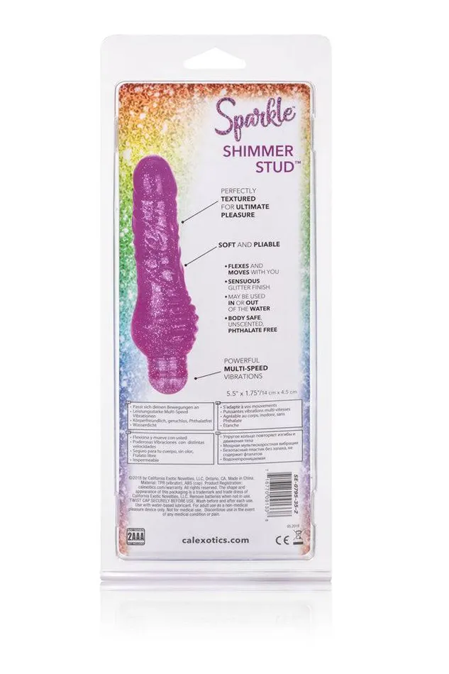 Vibrators Cal Exotics Cal Exotics Sparkle Shimmer Stud Realistic Vibrator Pink