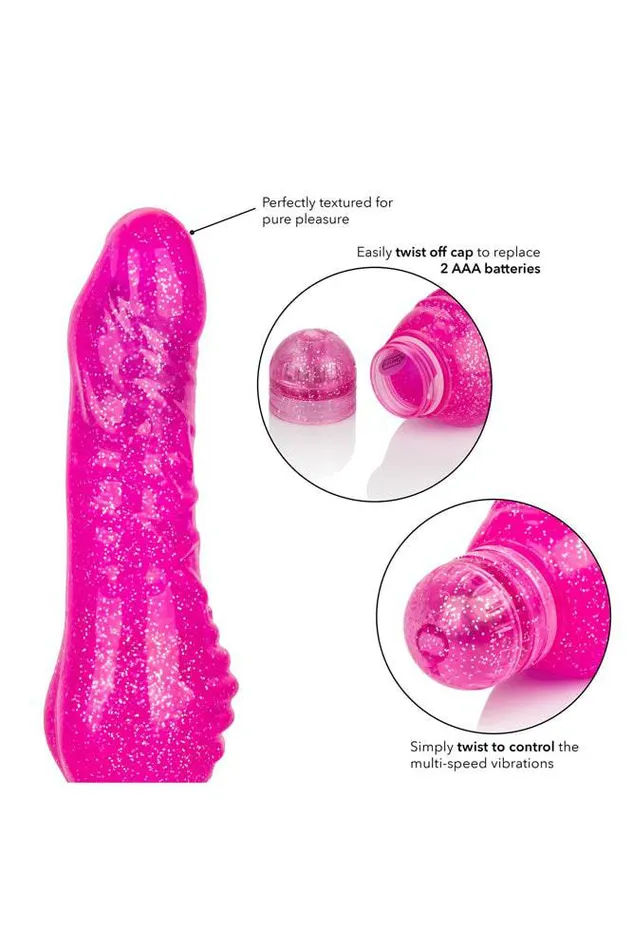 Vibrators Cal Exotics Cal Exotics Sparkle Shimmer Stud Realistic Vibrator Pink