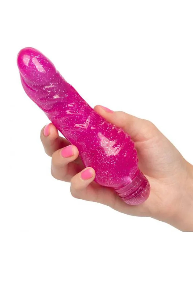 Vibrators Cal Exotics Cal Exotics Sparkle Shimmer Stud Realistic Vibrator Pink