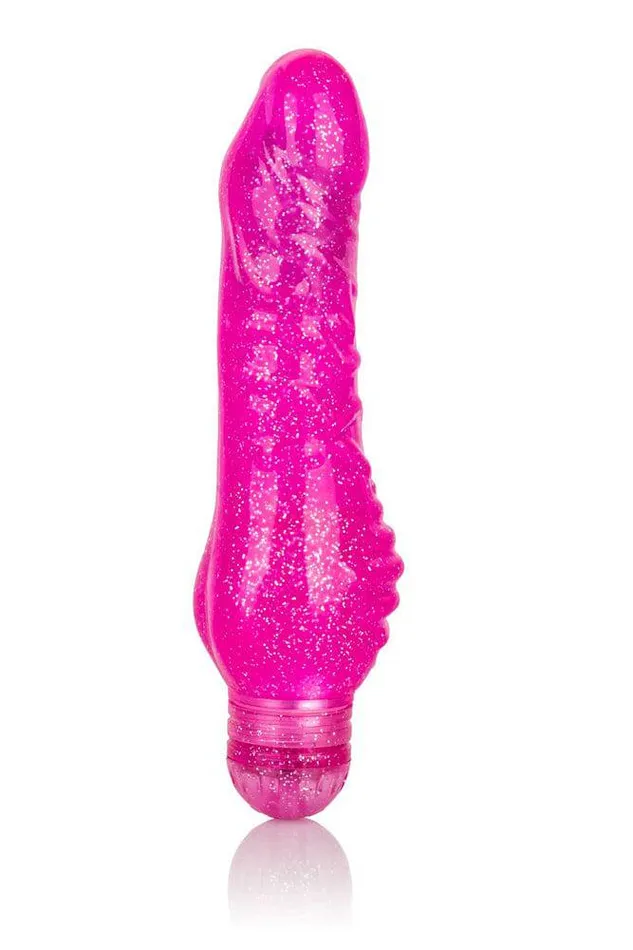 Vibrators Cal Exotics Cal Exotics Sparkle Shimmer Stud Realistic Vibrator Pink