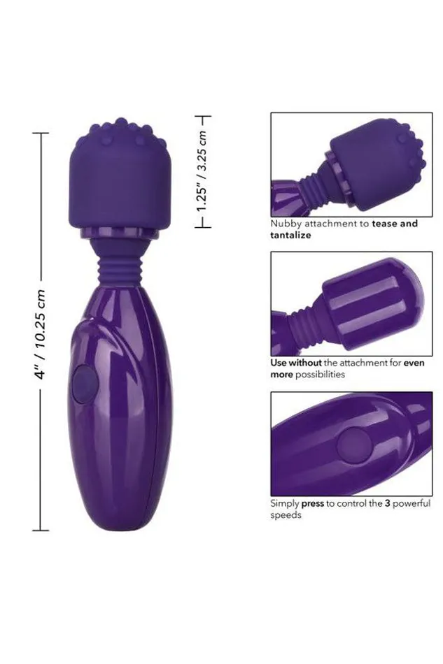 Vibrators Cal Exotics Tiny Teasers Nubby Mini Wand Purple Cal Exotics
