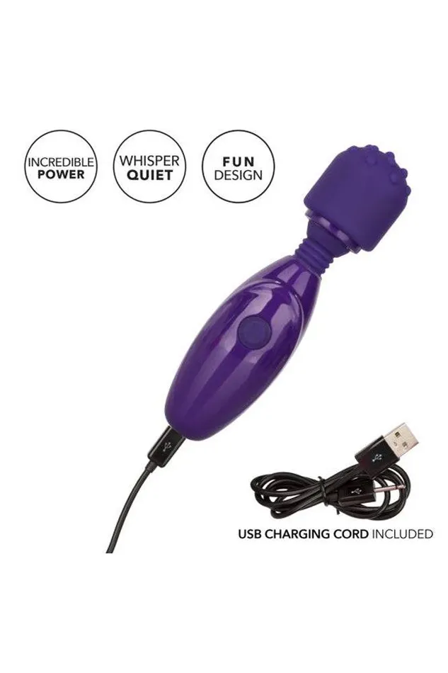 Vibrators Cal Exotics Tiny Teasers Nubby Mini Wand Purple Cal Exotics