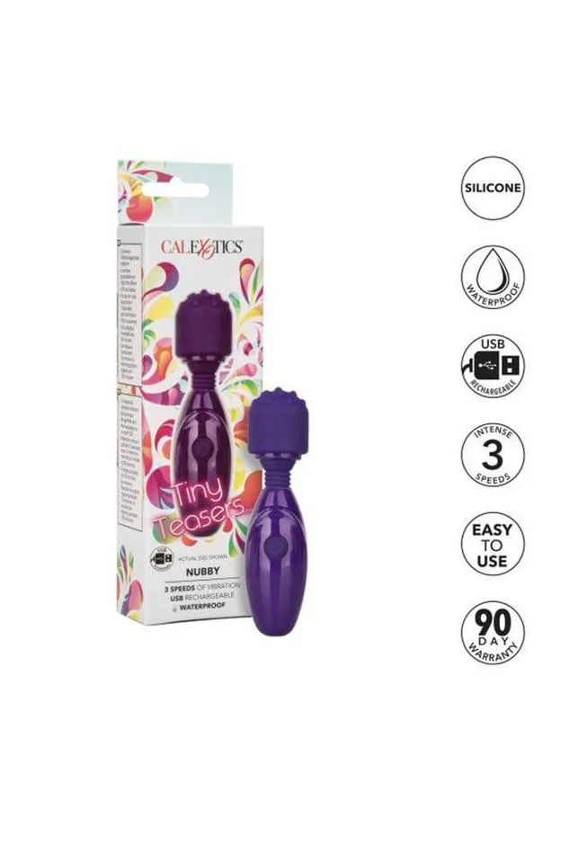 Vibrators Cal Exotics Tiny Teasers Nubby Mini Wand Purple Cal Exotics