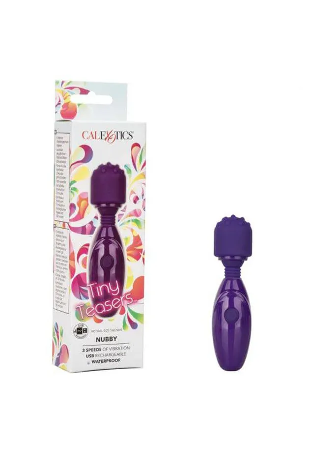 Vibrators Cal Exotics Tiny Teasers Nubby Mini Wand Purple Cal Exotics