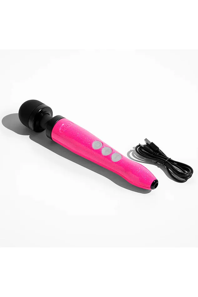 Vibrators Doxy Die Cast 3R Rechargeable Wand Vibrator Hot Pink Doxy