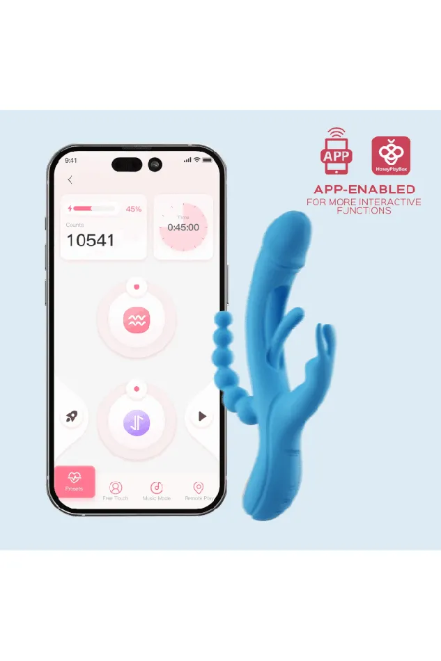 Vibrators Honey Play Box Honey Play Box Trilux Triple Stim AppControlled Vibrator Blue