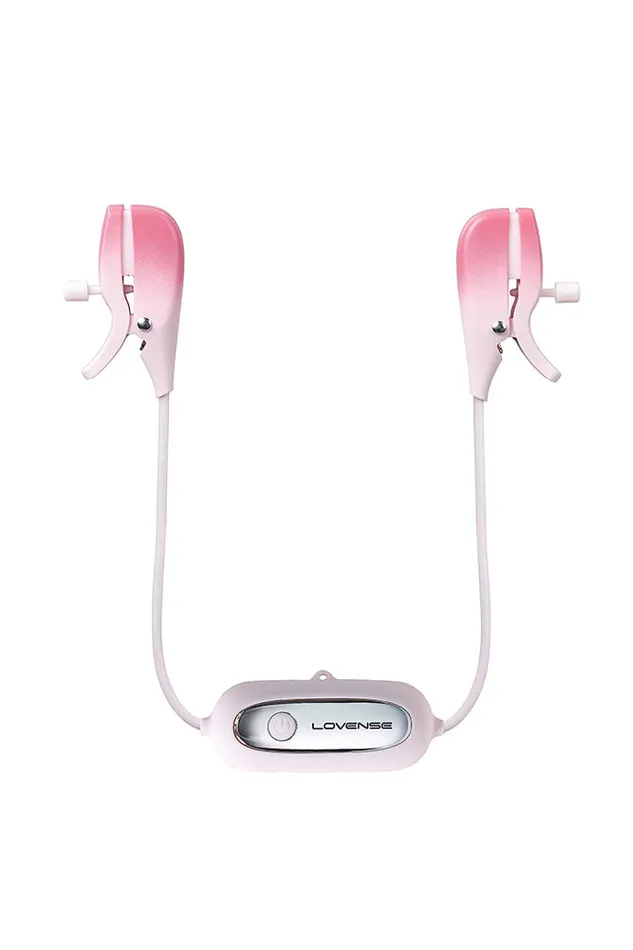 Vibrators Lovense Lovense Gemini Bluetooth Adjustable Vibrating Nipple Clamps Pink