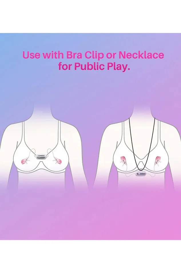 Vibrators Lovense Lovense Gemini Bluetooth Adjustable Vibrating Nipple Clamps Pink