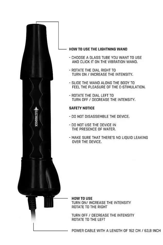 Vibrators Shots Toys Shots Toys Electroshock Electrosex Lightning Wand 5pc Set Black