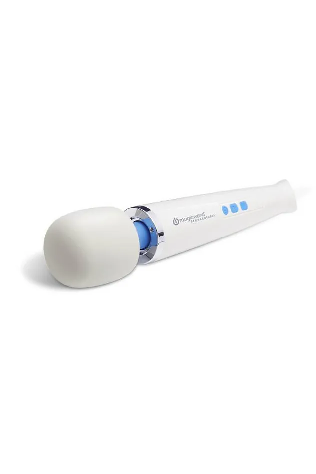 Vibrators Vibratex Vibratex The Rechargeable Magic Wand Massager WhiteBlue