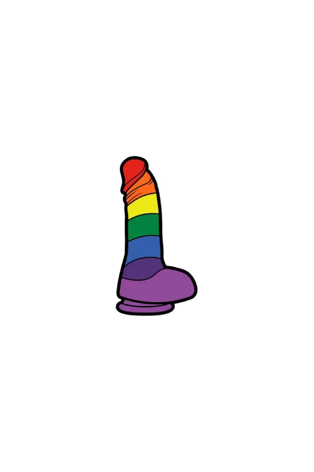 Wood Rocket Rainbow Dildo Enamel Pin Wood Rocket Dildos