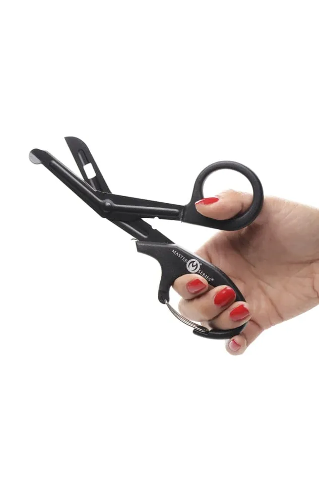 XR Brands Couples XR Brands Master Series Snip Heavy Duty Bondage Scissors with Clip Black