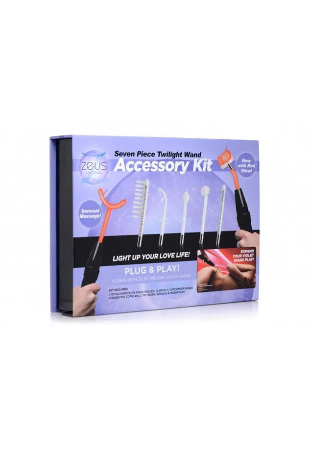 XR Brands Couples XR Brands Zeus Electrosex 7 Piece Twilight Wand Accessory Kit