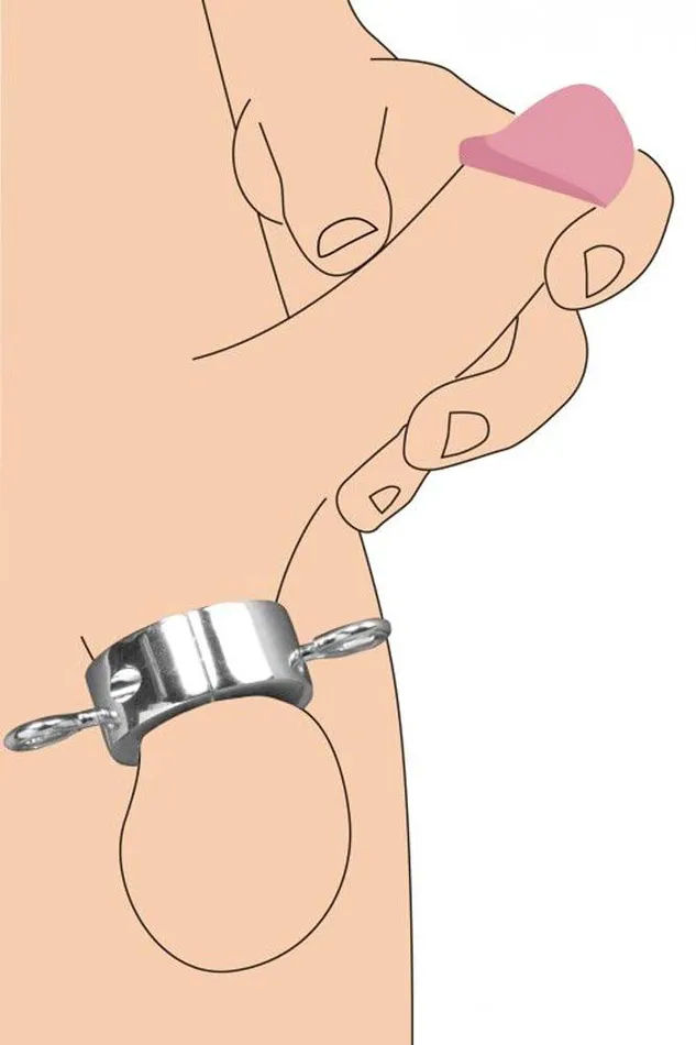 XR Brands Male Sex Toys XR Brands Master Series Ball Trap Metal Ball Stretcher