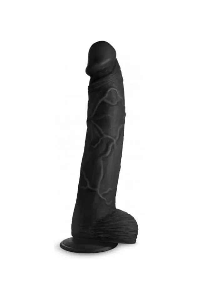 XR Brands XR Brands Master Cock Hung Harry 1175 Dildo with Balls Black Female Sex Toys XR Brands XR Brands Master Cock Hung Harry 1175 Dildo with Balls Black Female Sex Toys