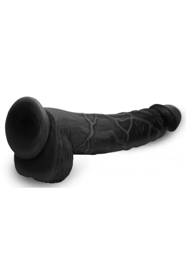 XR Brands XR Brands Master Cock Hung Harry 1175 Dildo with Balls Black Female Sex Toys
