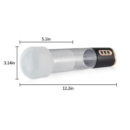 AcmeJoy Male Sex Toys 2 in 1 Four Sucking Transparent Penis Enlargement Pump with Lifelike Sleeve