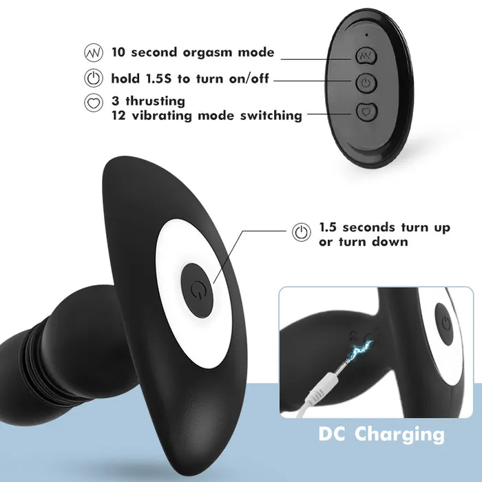 Acmejoy Thrusting Vibrating Prostate Massager Fondlove Male Sex Toys