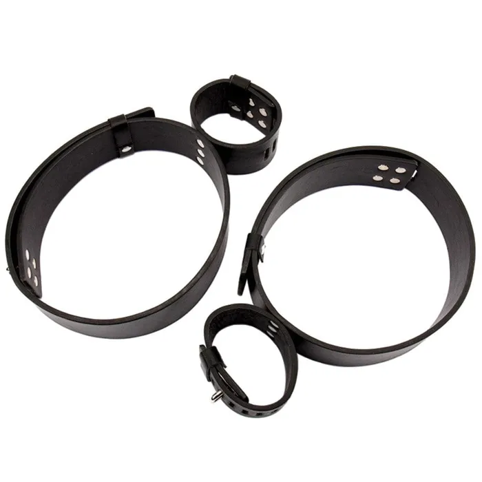 Adjustable Fur Wrist Ankle Thigh Cuffs with Leather Body Lovegasm Restraints