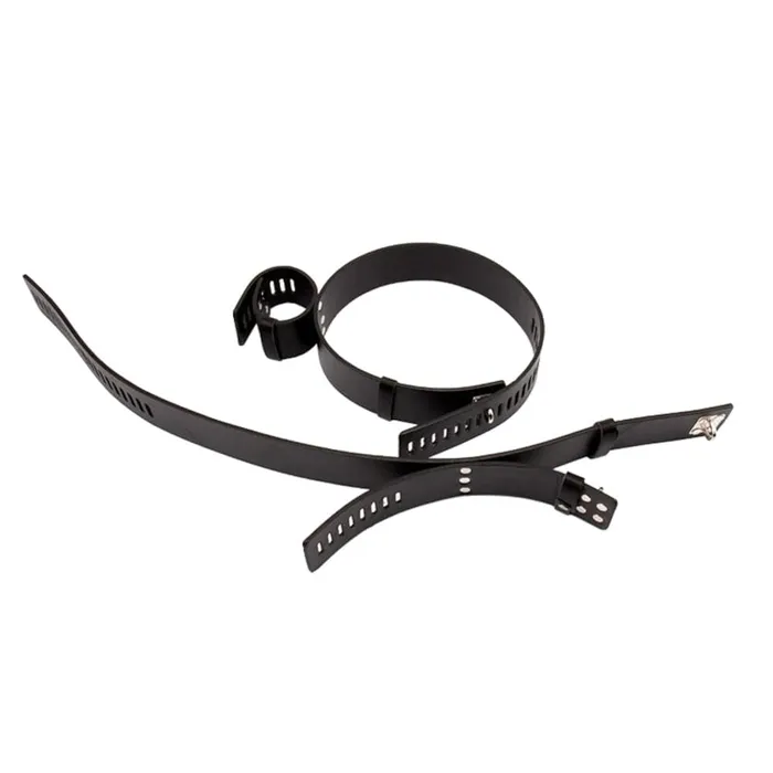 Adjustable Fur Wrist Ankle Thigh Cuffs with Leather Body Lovegasm Restraints