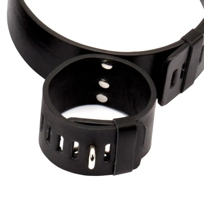 Adjustable Fur Wrist Ankle Thigh Cuffs with Leather Body Lovegasm Restraints
