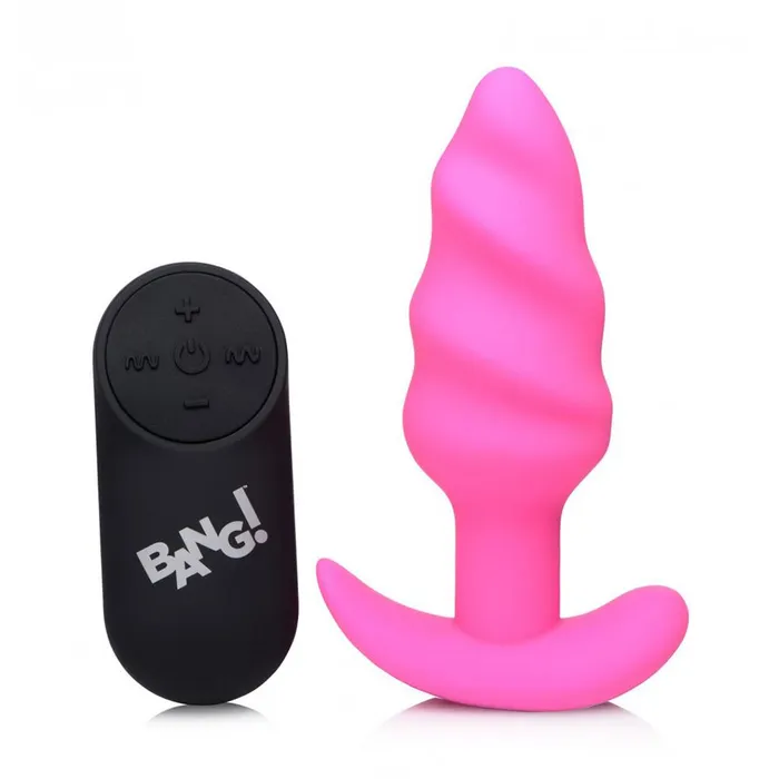 Anal Bang Remote Control 21X Vibrating Silicone Swirl Butt Plug