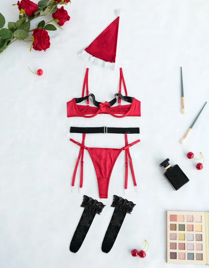 Anal Icelyn Christmas Lingerie Set Dashdiamondx