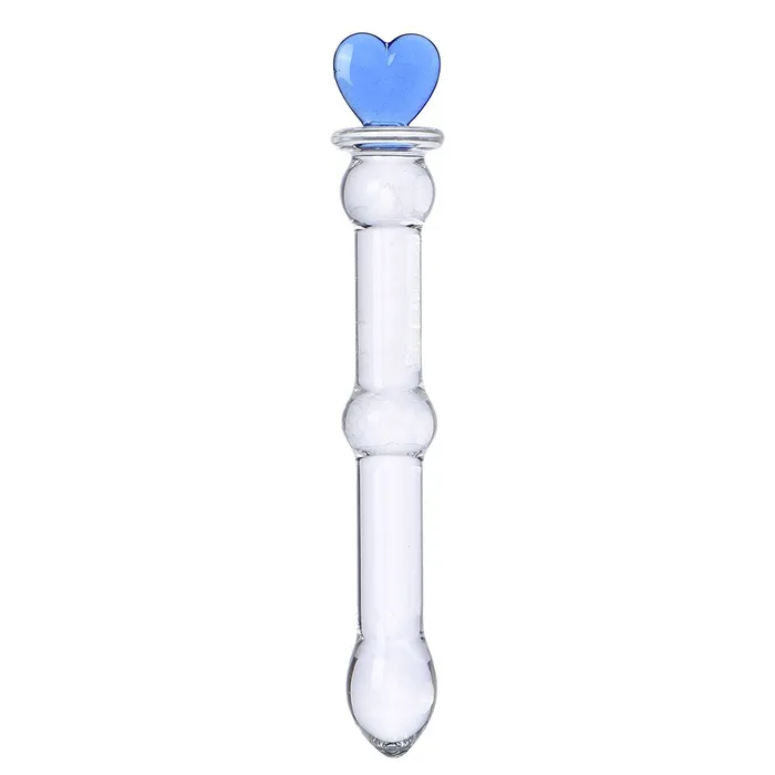 Anal LAZADASEXTOYS Glass Blue Cute Dildo Fake Penis Crystal Anal Beads Butt Plug Prostate Massager G Female Masturbation Sex Toys for Women Men