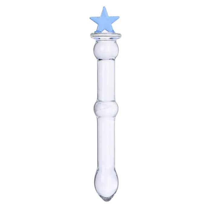 Anal LAZADASEXTOYS Glass Blue Cute Dildo Fake Penis Crystal Anal Beads Butt Plug Prostate Massager G Female Masturbation Sex Toys for Women Men