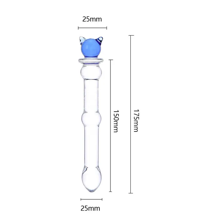 Anal LAZADASEXTOYS Glass Blue Cute Dildo Fake Penis Crystal Anal Beads Butt Plug Prostate Massager G Female Masturbation Sex Toys for Women Men