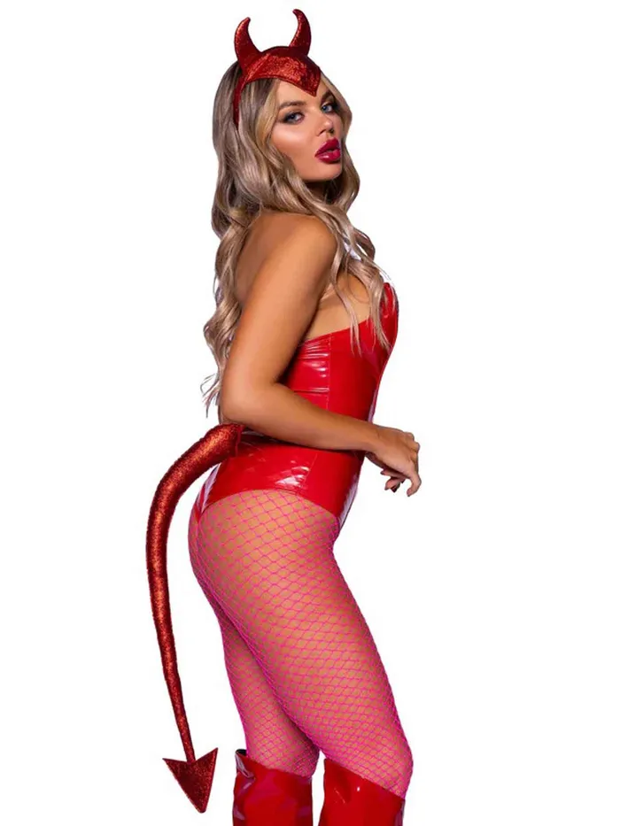 Anal Leg Avenue Devil Horns Headband and Tail Set Red