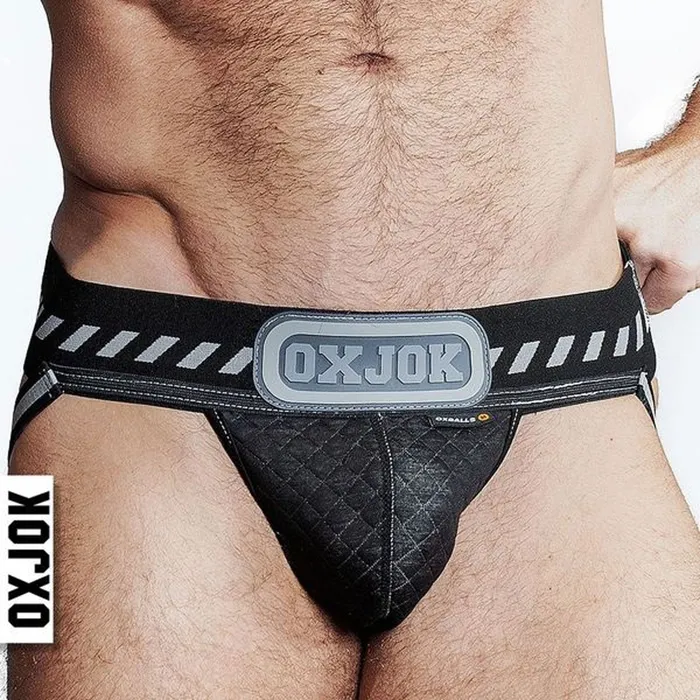 Anal OXJok Packer Industrial Quilted Cargo Strapjock Black Puff Medium