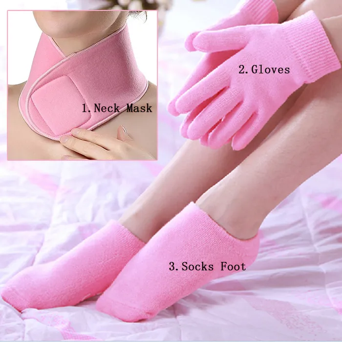 Beauty Tool Moisturize Repair Whiten Gel Spa Gloves Socks Neck mask 1 Set 017G017S1018 missammy Anal