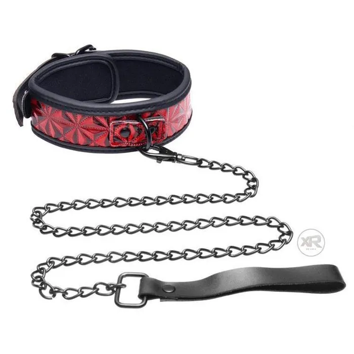 Crimson Tied Collar with Leash Master Series Male Sex Toys
