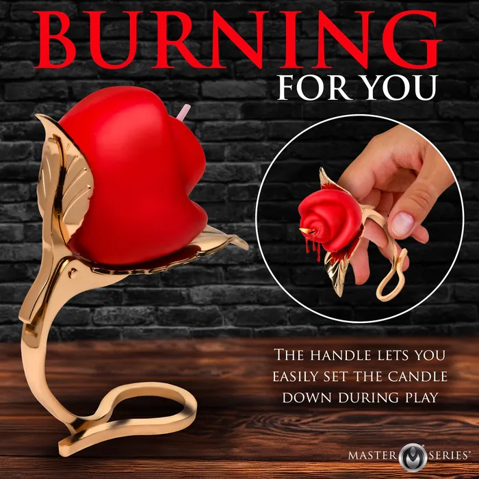 Female Sex Toys Burning Passion Rose Candle with Holder Master Series