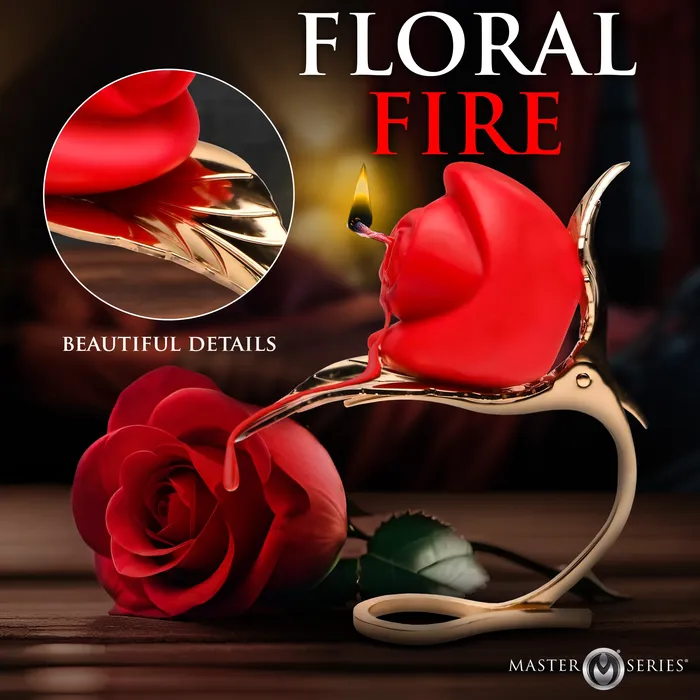Female Sex Toys Burning Passion Rose Candle with Holder Master Series