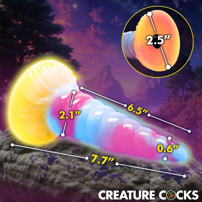 Female Sex Toys Creature Cocks Unicorn GlowintheDark Vibrating Silicone Dildo