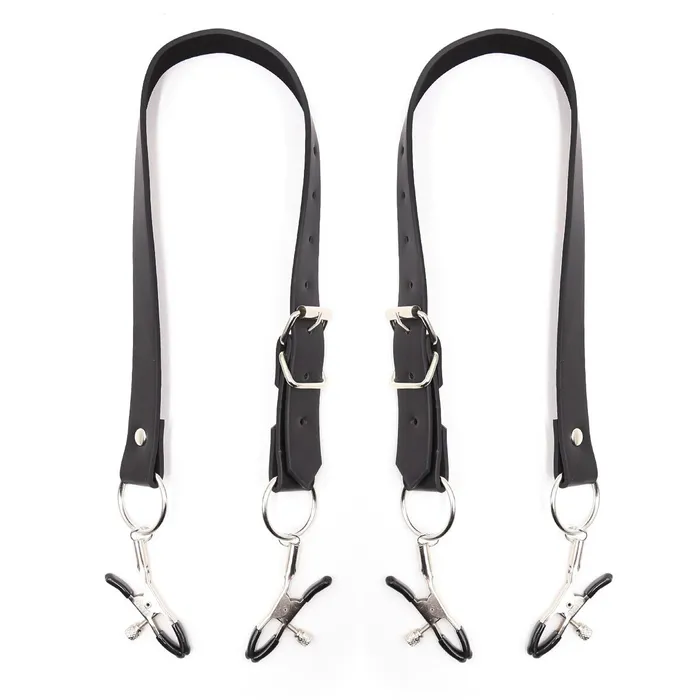 LAZADASEXTOYS Couples Bdsm Bondage Wrap Around Thigh Spread Labia Spreader Straps With Clit ClampsHumiliation Play Nipple Clamps Roleplay BDSM Toys