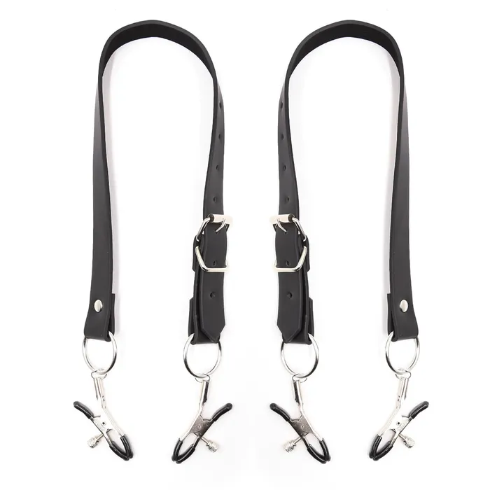 LAZADASEXTOYS Couples Bdsm Bondage Wrap Around Thigh Spread Labia Spreader Straps With Clit ClampsHumiliation Play Nipple Clamps Roleplay BDSM Toys